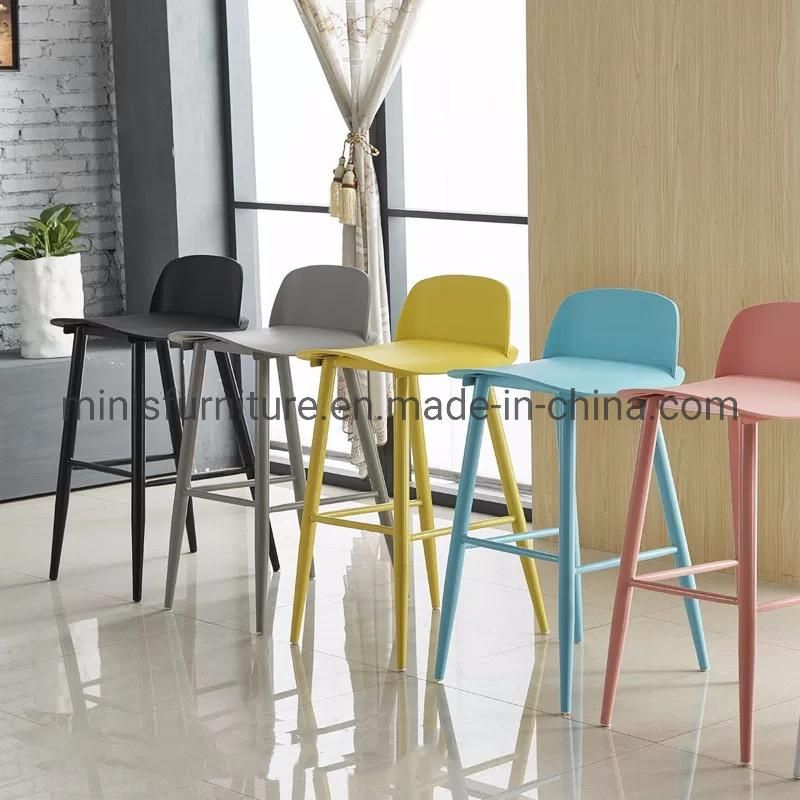 (MN-MBC29) Modern Furniture Simple Steel Leather High Pub Bar Chair