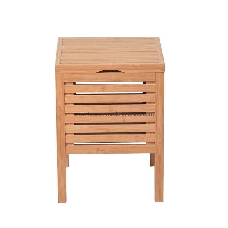 Multipurpose Kids Solid Wood Furniture Wood Toy Storage Organizer Cabinet Bamboo Clothes Baskets Side Table for Patio/Living Room