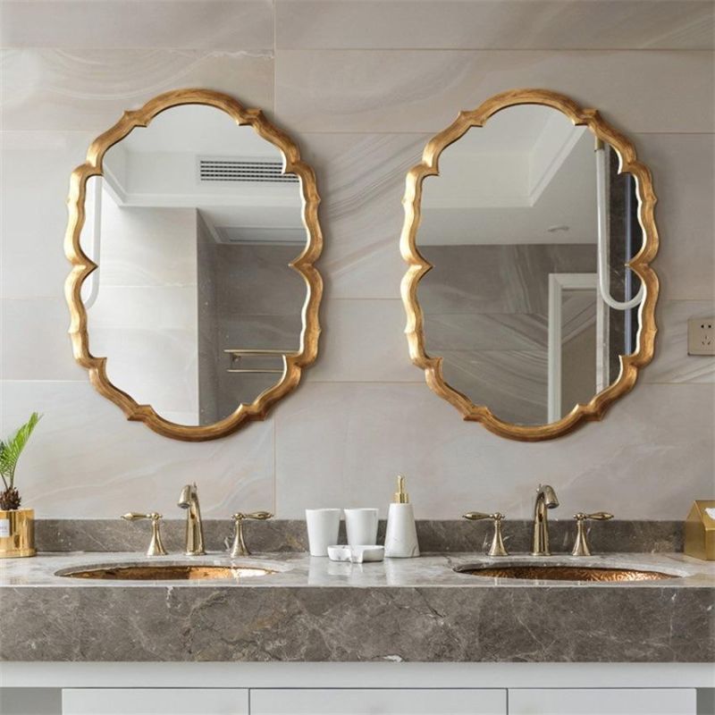 European Nordic Oval Creative Old Mirror Antique Bathroom Porch Mirror Decorative Mirror American Dressing Mirror