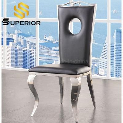 Cheap Wholesale Stainless Steel Synthetic Leather Dining Metal Chair