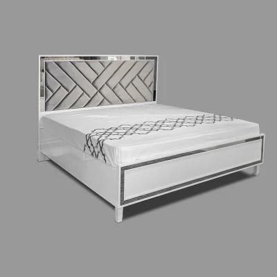 Nova Modern Popular High Gloss Design Bedroom King Size Bed Mirror Finish Furniture Set