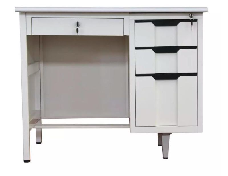 Steel Office Desk with 3 Side Drawers Metal School Desk Office Furniture Metal Office Desk