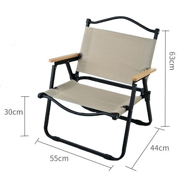 Outdoor Portable Wood Grain Steel Folding Camping Chair