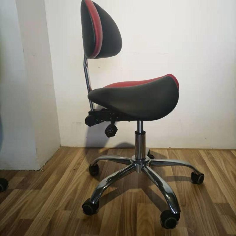 New Design Ergonomic Split Seat Style Tilt Saddle Stool Office Chair with Backrest