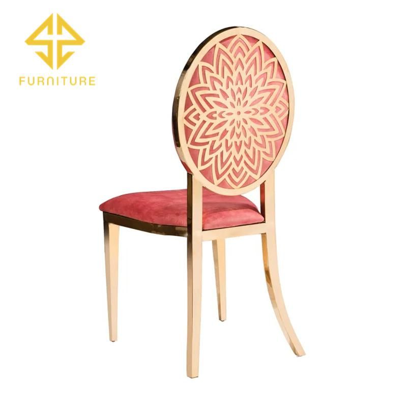 Modern Design Hotel Gold Stainless Steel Upholstered Hotel Chair
