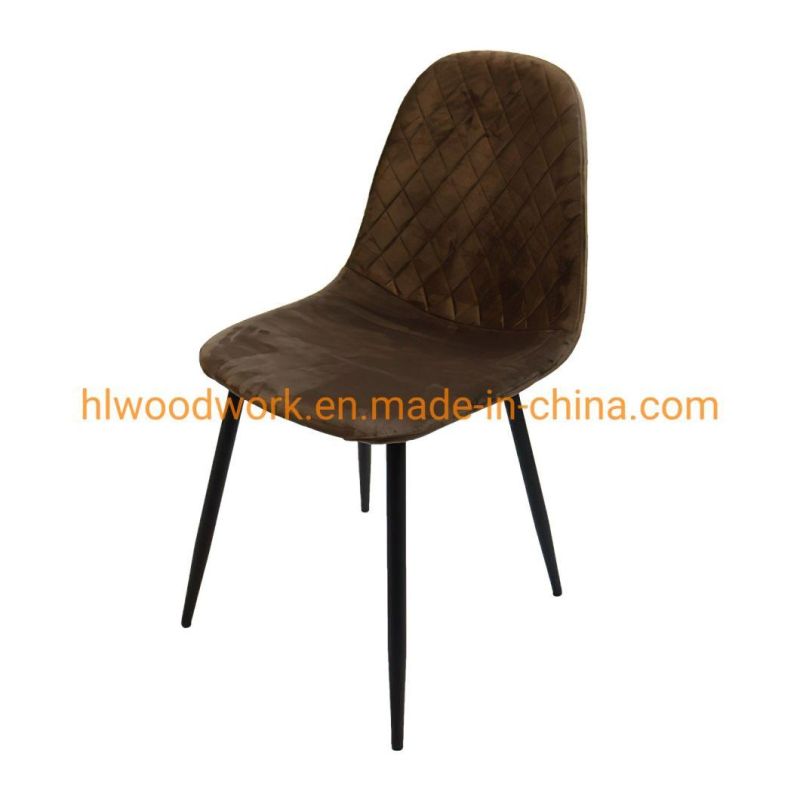 Luxury Hotel Restaurant Wholesale Modern Design Metal Legs Velvet Dining Chairs Nordic Furniture Blue Velvet Dining Chair Modern Chair for Living Room Chairs