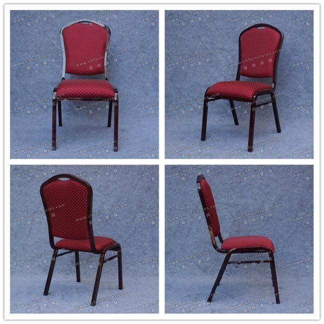 Wholesale Stacking Steel Wedding Chair with Maroon Fabric Yc-Zg32
