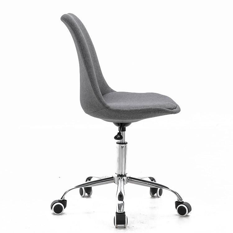 Lower Price 200kgs Low Back Nordic PP Covered Home Computer Office Swivel Chair with Fabric Seat