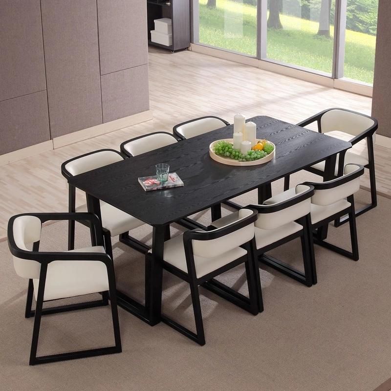 Nordic Wooden Home Furniture 6-Seater Dining Table Set Made in China