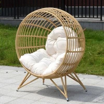 Modern Leisure Chair Garden Handmade Woven UV Resistance PE Rattan Wicker Swing Hanging Double Chair