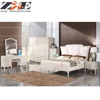 Foshan Light Luxury MDF and Solid Wood High Gloss PU Painting Bedroom Furniture