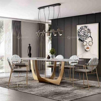 Chrome Gold Stainless Steel Base Dining Room Modern Dining Table