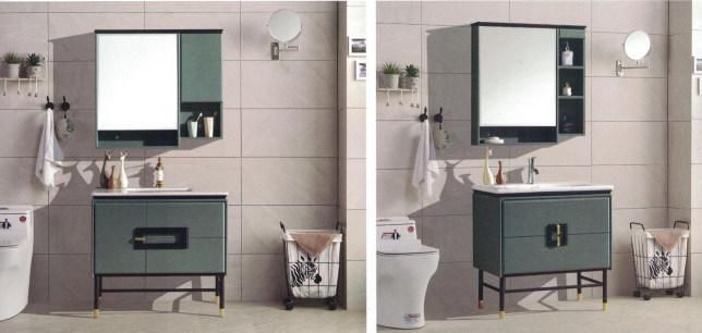 Sairi PVC Bathroom Cabinet Vanities Furniture Modern PVC Bathroom Sink and Cabinet Combo