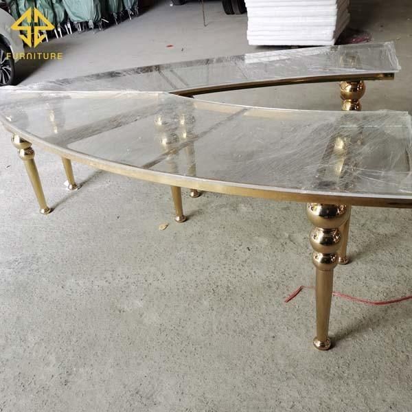 Dubai Style Stainless Steel Acrylic Table for Wedding Event