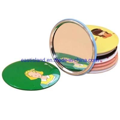 Sale Promotion! Wholesale Tinplate Type and Circle Shape Giveaway Gift Pocket Mirror Custom Logo Cheap Mirror
