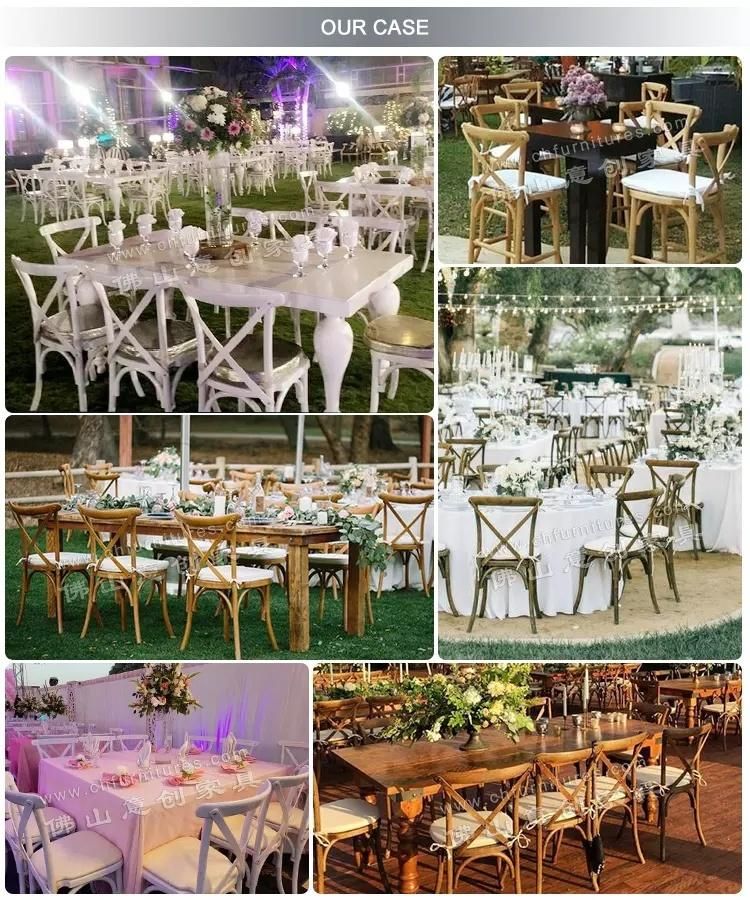 Yc-A68 Hot Selling 2019 Stackable Metal Chrome Cross Back White Wedding Chair