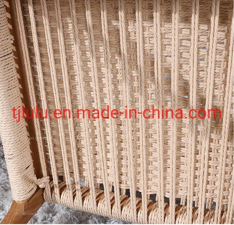 Home Furniture Modern Patio Rattan Rope Woven Coffee Bistro French Hotel Restaurant Dining Chair