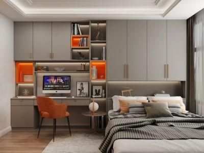 Home Furniture Design Light Luxury Stylish Fabric Bed MDF Modern Bedroom Furniture Sets