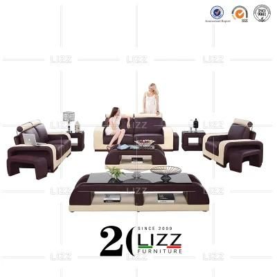 Wholesale Sectional 1+2+3 Indoor Geniue Leather Living Room Sofa Set Modern Home Hotel Furniture