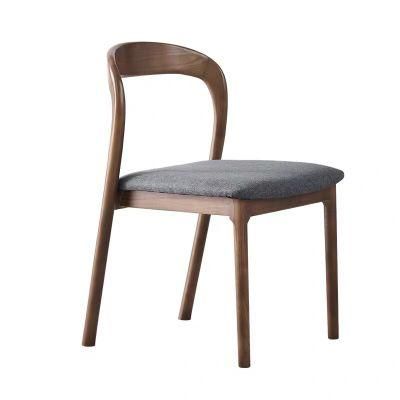 Sell Well Nordic Solid Wood Household Modern Simple Negotiation Backrest Cloth Dining Chair