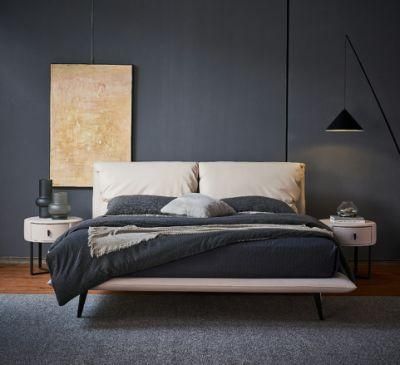 2021 New Bed Design Soft Cushion Back Support Modern Platform Beds Light Luxury Home/Hotel/Apartment/Villa Furniture Bed Sets