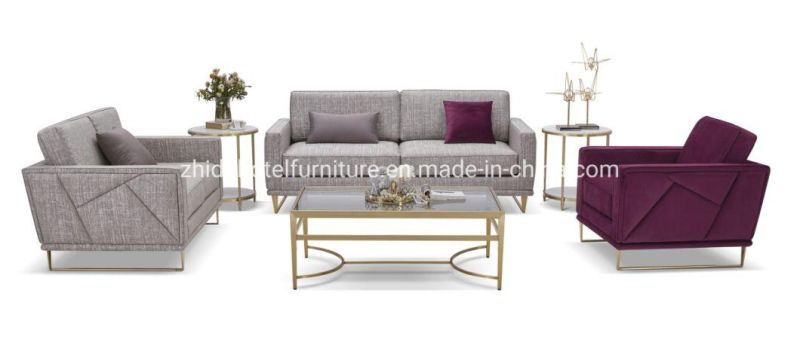 Living Room Hot Sale Hotel Lobby Area Sofa and Table Set Furniture