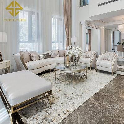 Luxury Living Room Folded Velvet Gold Frame Sofa Couch/Loveseat/Single Chair Sofa Set Furniture