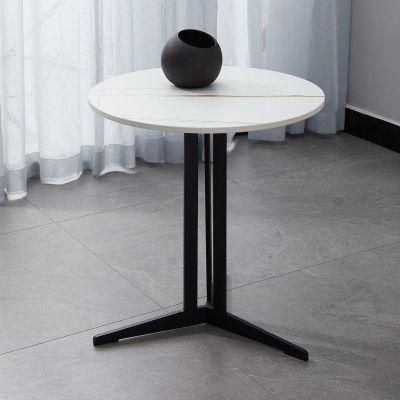 Nordic Light Luxury Marble Edge Table Post-Modern Creative Hotel Iron Marble Coffee Table
