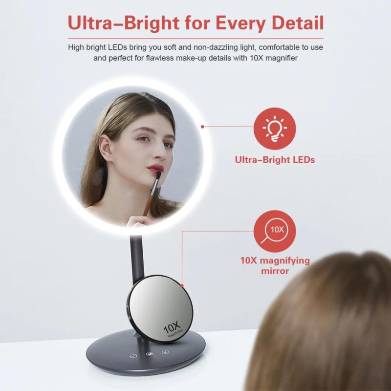 8 Inch High-Definition Touch Screen Round Makeup LED Vanity Mirror