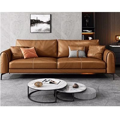 Modern Faux Leather Sofa Couch with up-Holstered Artificial Leather for Contemporary Room