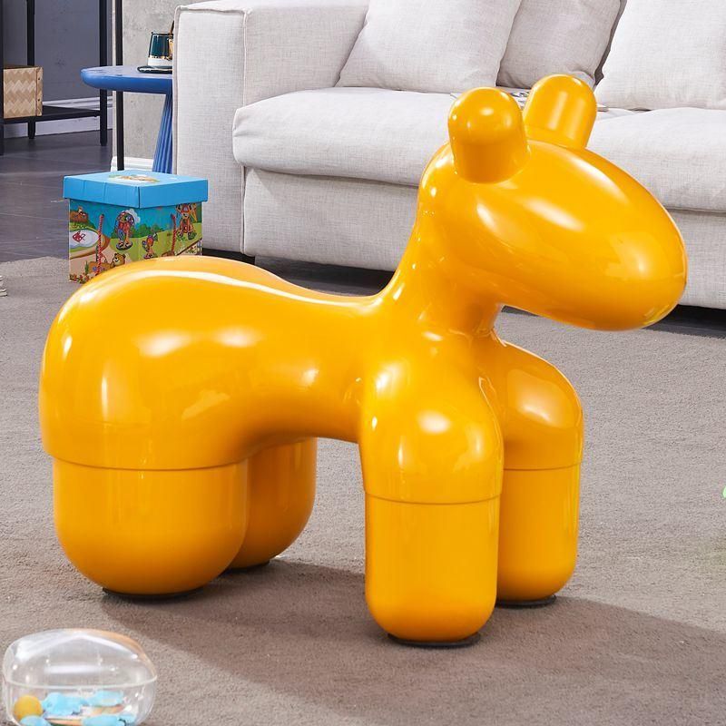 Food Grade Plastic Made Children′s Chair Cartoon Animal Pony Seat Home Stool Cute Creative Popular Chair Plastic Sitting Stool