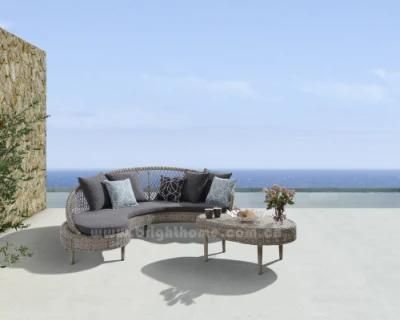 Hot Selling Modern Leisure Home Aluminium PE Rattan Garden Wicker Furniture Sofa
