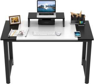 White + Black Computer Office Small Desk 47&quot;Modern Simple Style PC Desk with Splice Board