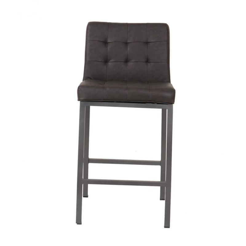 Industrial Style New Design Square PU Leather Bar Stool Chair with High Legs