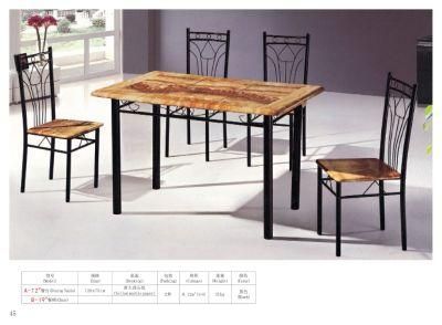 Natural Stone Table Top Dining Table Indoor Furniture Dining Chair Stone Top Metal Legs Modern
