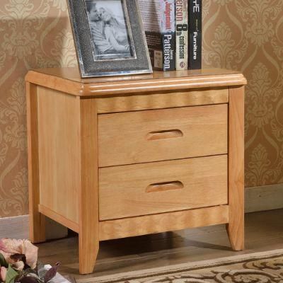 Simple Log Color Wooden Bedside Table for Home and Hotel