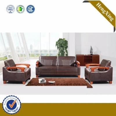 Antique Color Wooden Frame Genuine Leather Couch Office Sofa Home Furniture (HX-CF013)