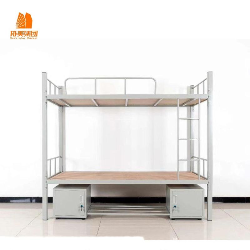 Assembly School or Dormitory Metal Steel Bunk Bed, School Furniture with Storage Box.