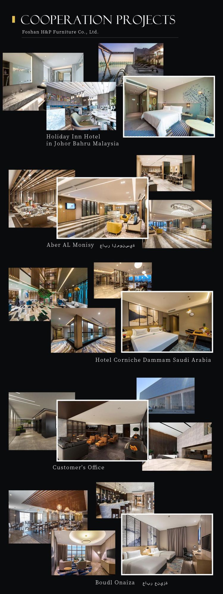 Custom Deluxe Standard Hotel Room Furniture 5 Star Luxury Hotel Bedroom Sets for Thailand