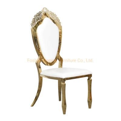 Round Special Back Design Promotion Luxury Chaise De Banquet Party Upholstered Velvet Chair Table Set Gold Wedding Royal Throne King Chair