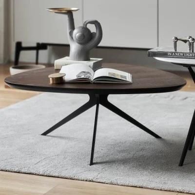 Scandinavian Pine Furniture Brown MDF/Marble Coffee Table for Home