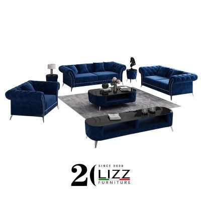 Chesterfield Modern Furniture Loveseat European Luxury Leisure Fabric Sofa Set