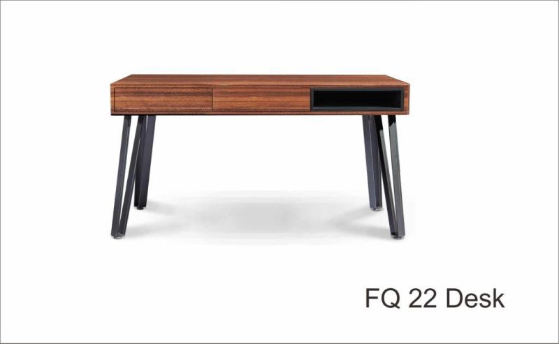 Fq22 Desk/ MDF/Eucalyptus Veneer / Natural Steel Coating Base/Modern Furniture in Hone and Hotel