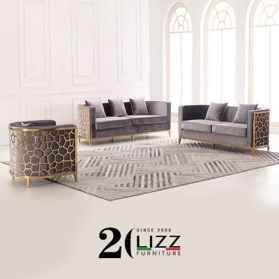 Canada Living Room Comfortable Velvet Fabric Sofa Set for Home Furniture