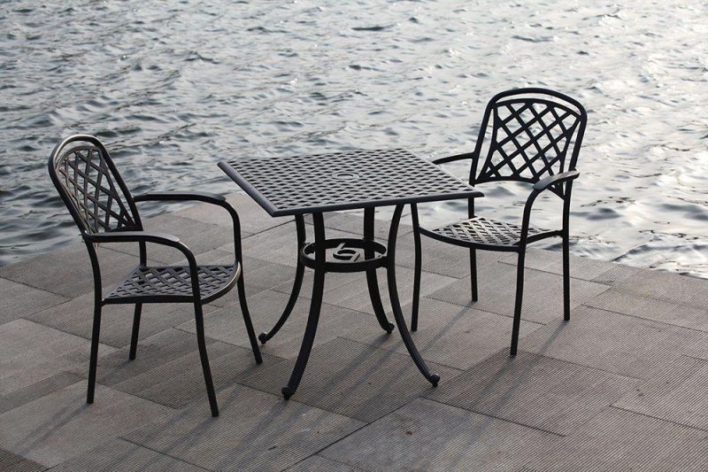 Metal Patio Table Set Cast Aluminium 4 Seats Outdoor Garden Furniture