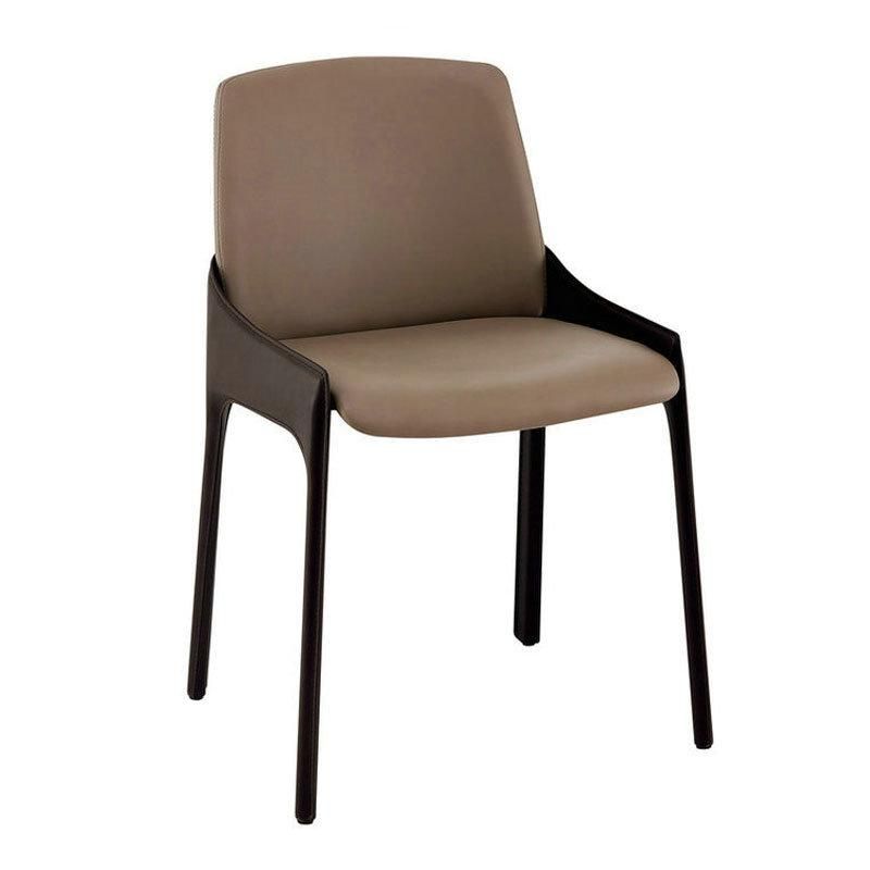 Modern China Wholesale Good Quality Leather Armrest Steel Dining Chairs