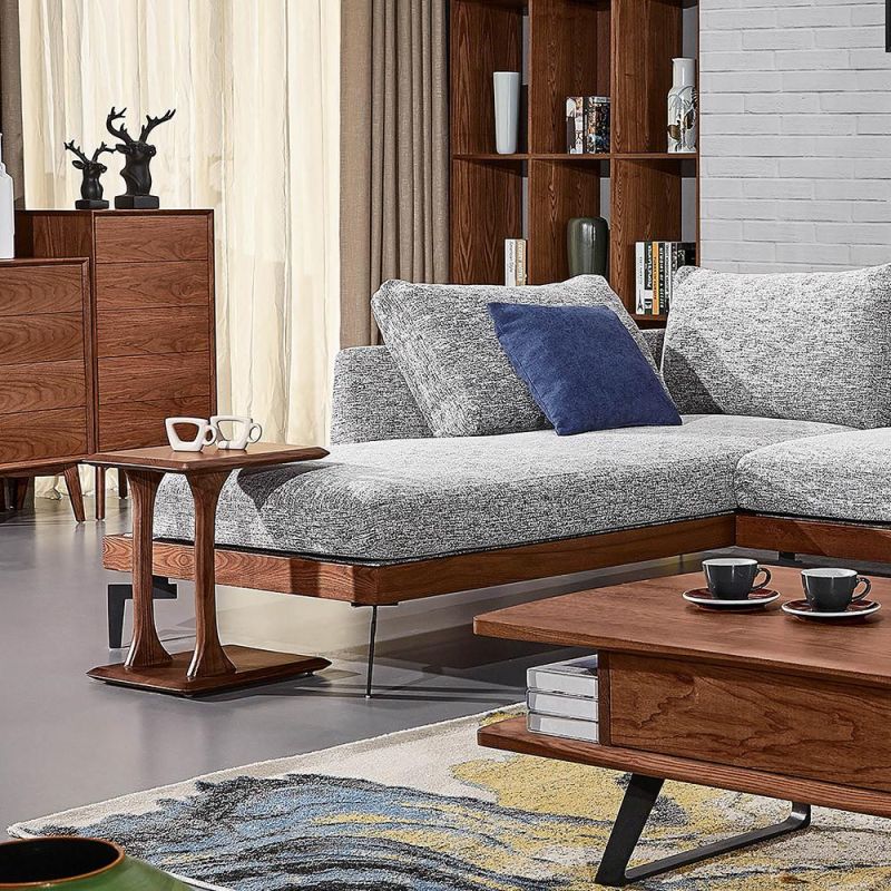 Fashion Wooden Hotel Furniture Leather Sofa Chaise Sofa Set Made in China