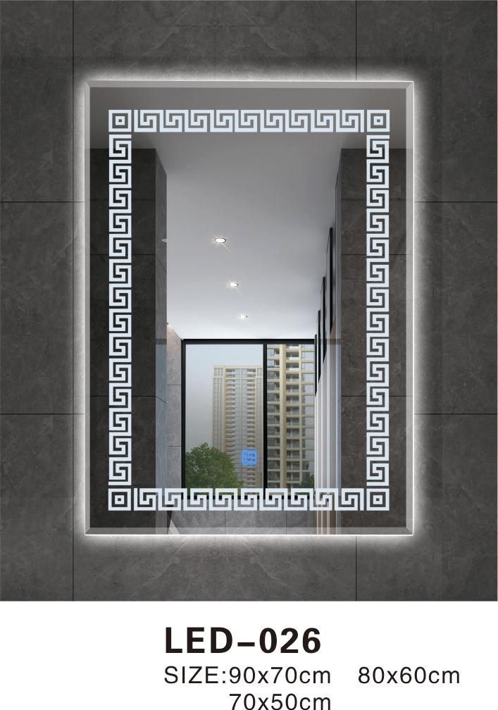 Modern Design Frameless LED Back-Lit Bathroom Mirror Touch Screen