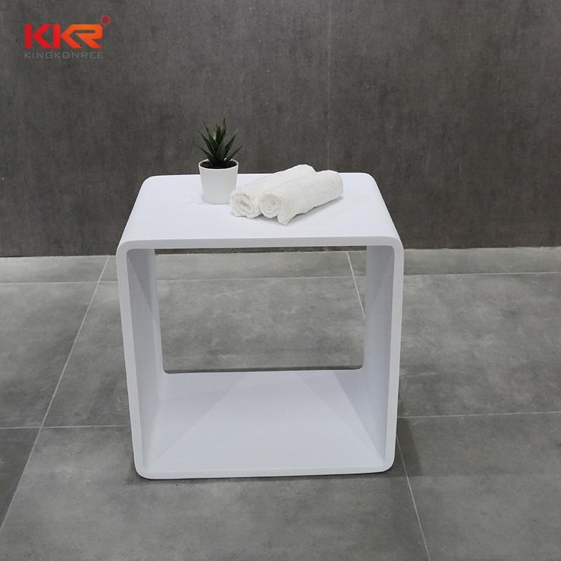 Kkr Solid Surface Stone Customized Small Table for Shower Room