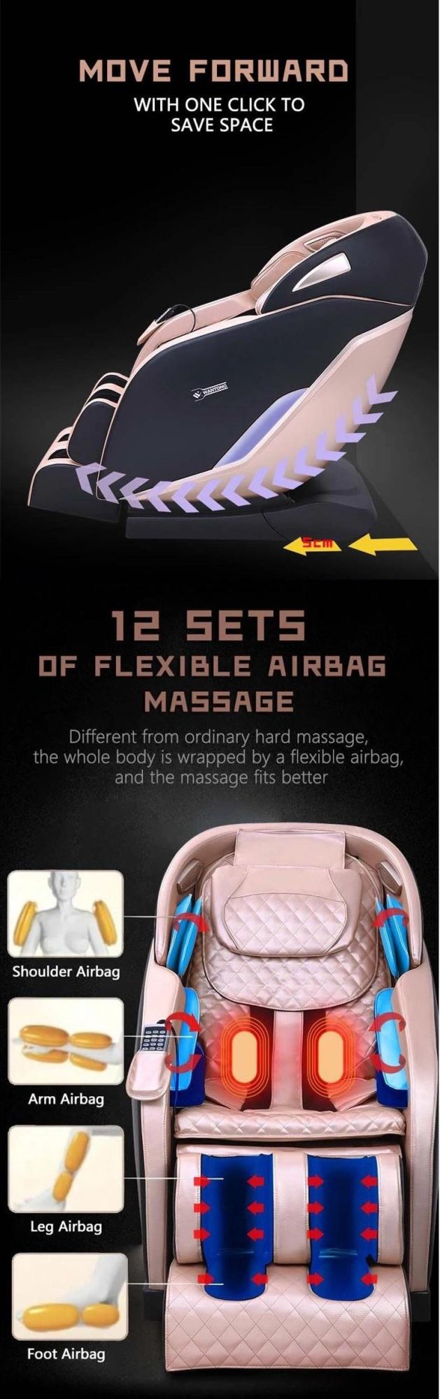 Modern Luxury Foot Full Body 3D Hand Electric Ai Smart Recliner SL Track Zero Gravity Shiatsu 4D Massage Chair for Home Office